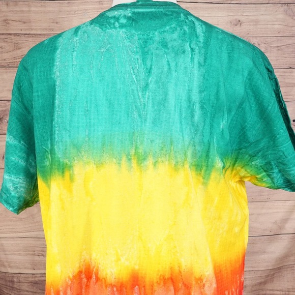 COLORTONE RASTA TIE DYE GREEN YELLOW RED BLANK T-SHIRT SIZE XL - Picture 4 of 5